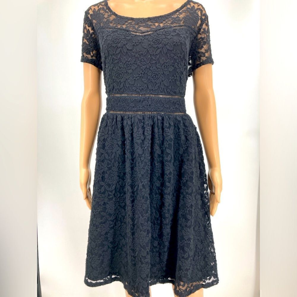 Torrid Black Lace Scoop Skater Dress Size 18 - Picture 2 of 12